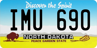 ND license plate IMU690