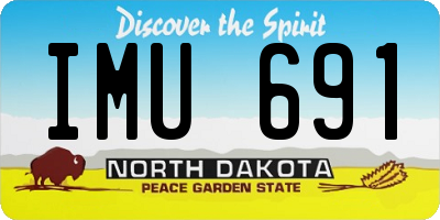ND license plate IMU691