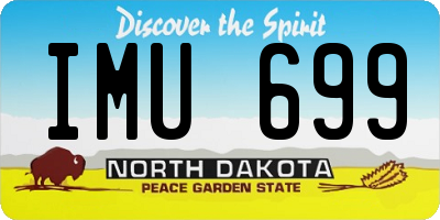 ND license plate IMU699