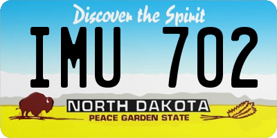 ND license plate IMU702