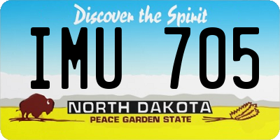 ND license plate IMU705