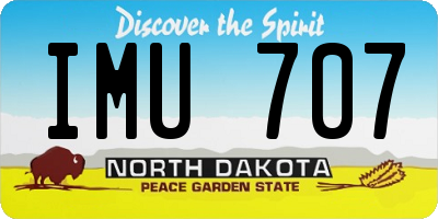 ND license plate IMU707