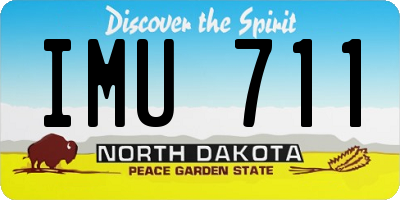 ND license plate IMU711