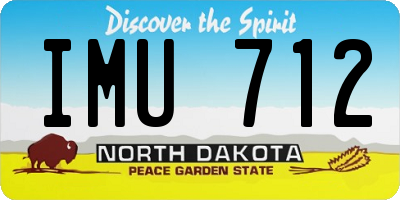 ND license plate IMU712