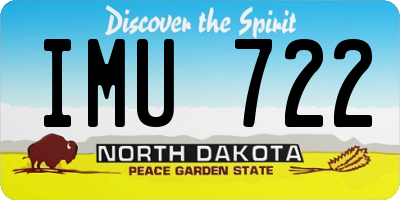 ND license plate IMU722