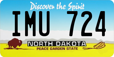 ND license plate IMU724