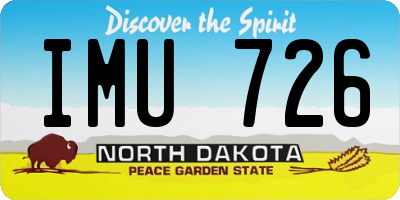 ND license plate IMU726