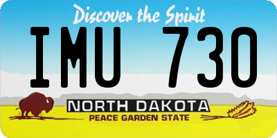 ND license plate IMU730