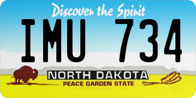 ND license plate IMU734