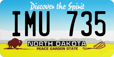 ND license plate IMU735
