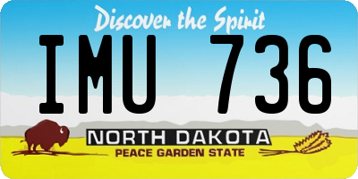 ND license plate IMU736