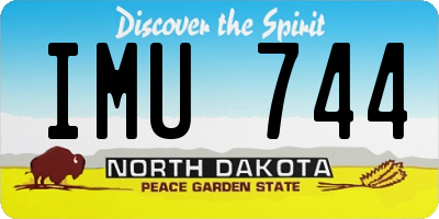 ND license plate IMU744