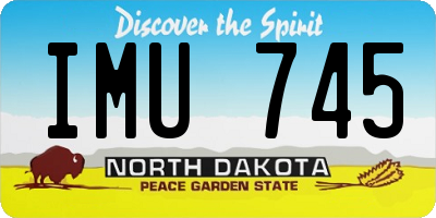 ND license plate IMU745