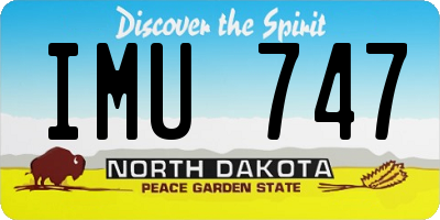 ND license plate IMU747