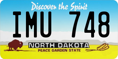 ND license plate IMU748