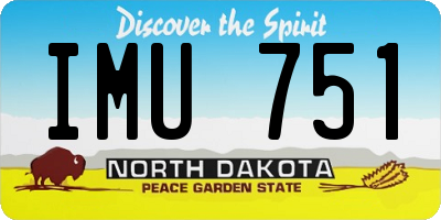ND license plate IMU751