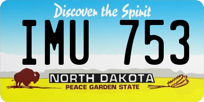 ND license plate IMU753