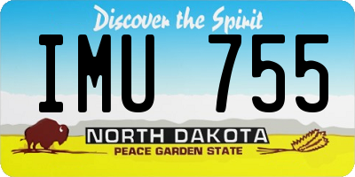 ND license plate IMU755