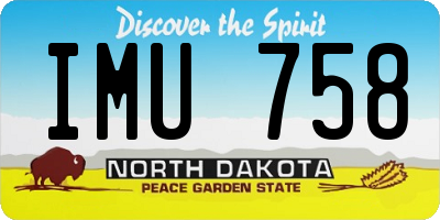 ND license plate IMU758