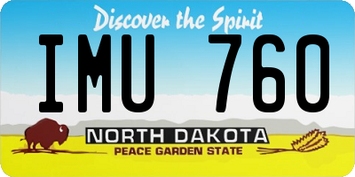 ND license plate IMU760