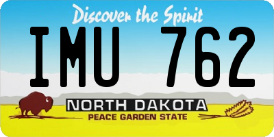 ND license plate IMU762