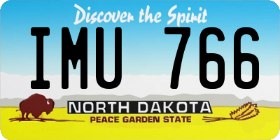 ND license plate IMU766