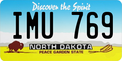 ND license plate IMU769