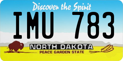 ND license plate IMU783