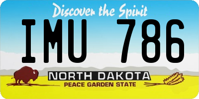ND license plate IMU786