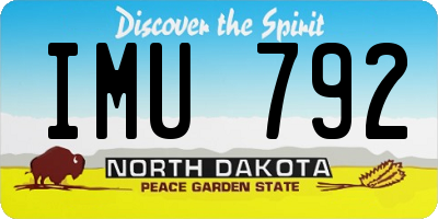 ND license plate IMU792