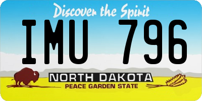ND license plate IMU796