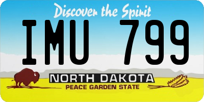 ND license plate IMU799