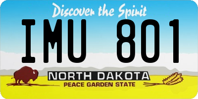 ND license plate IMU801