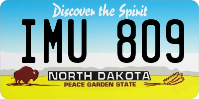 ND license plate IMU809