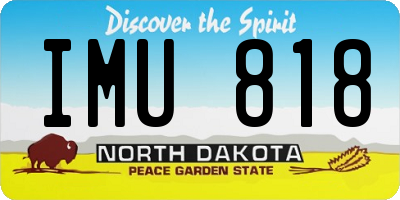 ND license plate IMU818