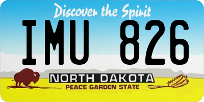 ND license plate IMU826