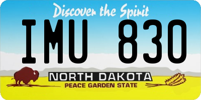ND license plate IMU830