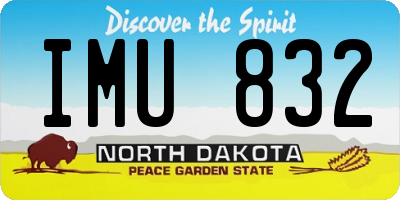 ND license plate IMU832