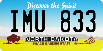 ND license plate IMU833