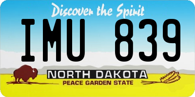 ND license plate IMU839
