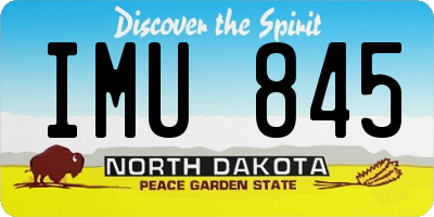 ND license plate IMU845