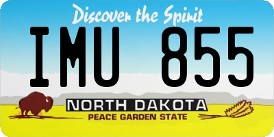 ND license plate IMU855