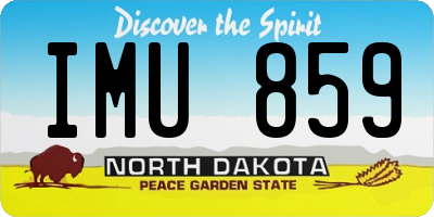 ND license plate IMU859