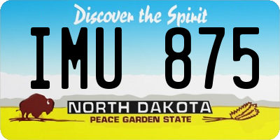 ND license plate IMU875