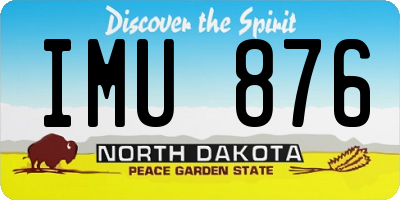 ND license plate IMU876