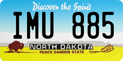 ND license plate IMU885