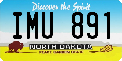 ND license plate IMU891