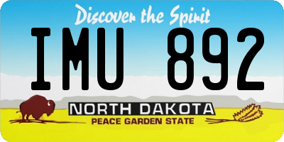 ND license plate IMU892