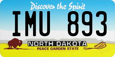 ND license plate IMU893