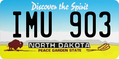 ND license plate IMU903